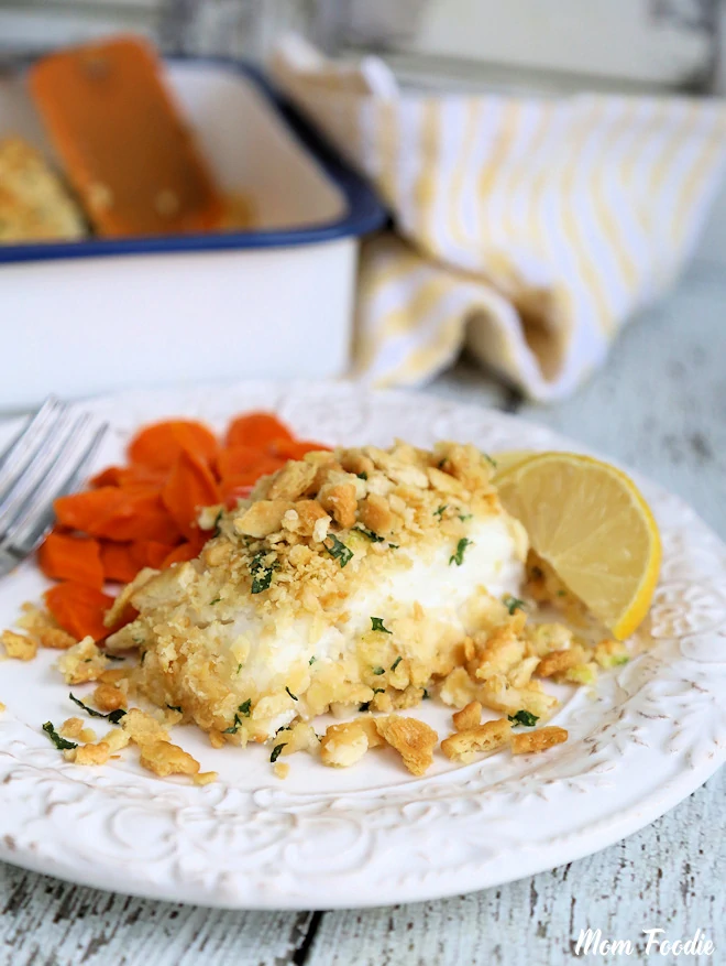 Baked Cod with Ritz Cracker Topping - New England Style