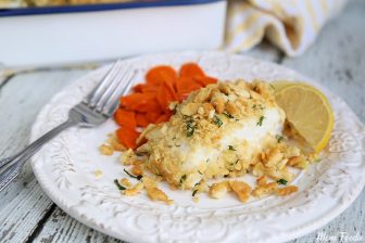 baked fish with ritz cracker topping