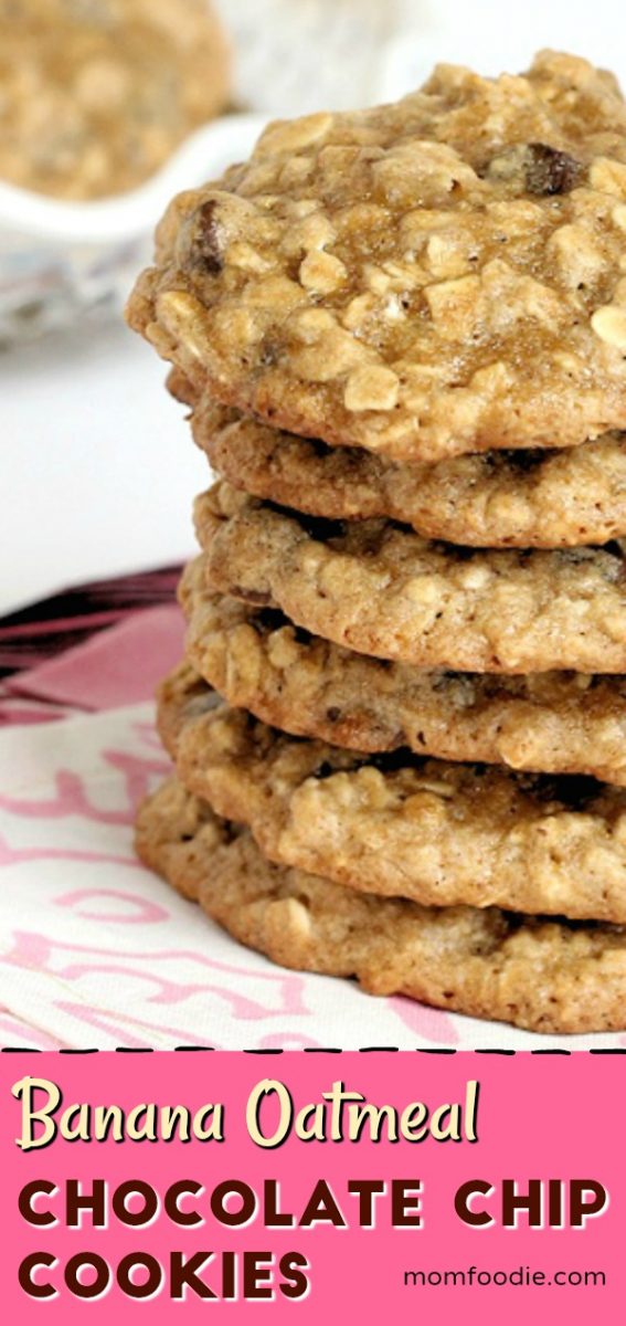 Banana Oatmeal Cookies with Chocolate Chips Mom Foodie