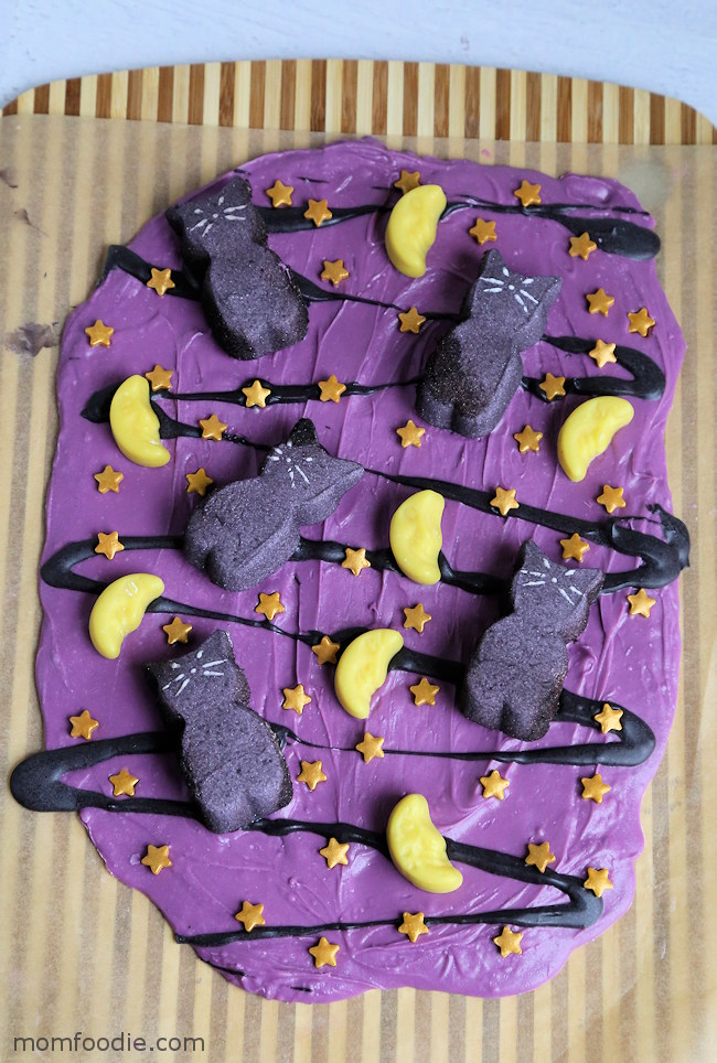 Black Cat Halloween Candy Bark