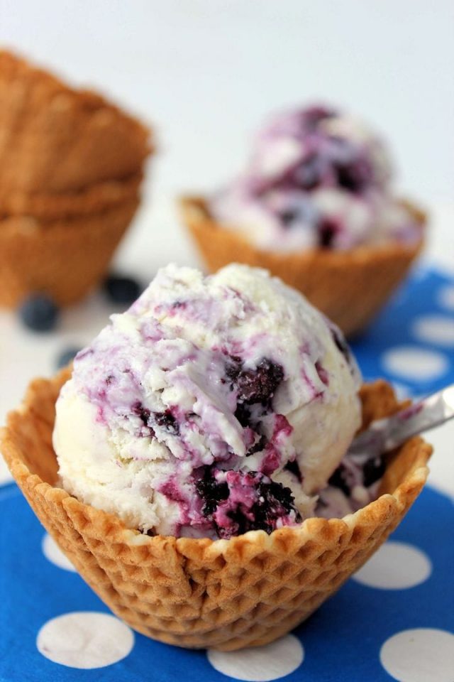 Blueberry Cheesecake Ice Cream (No Churn) Recipe Mom Foodie