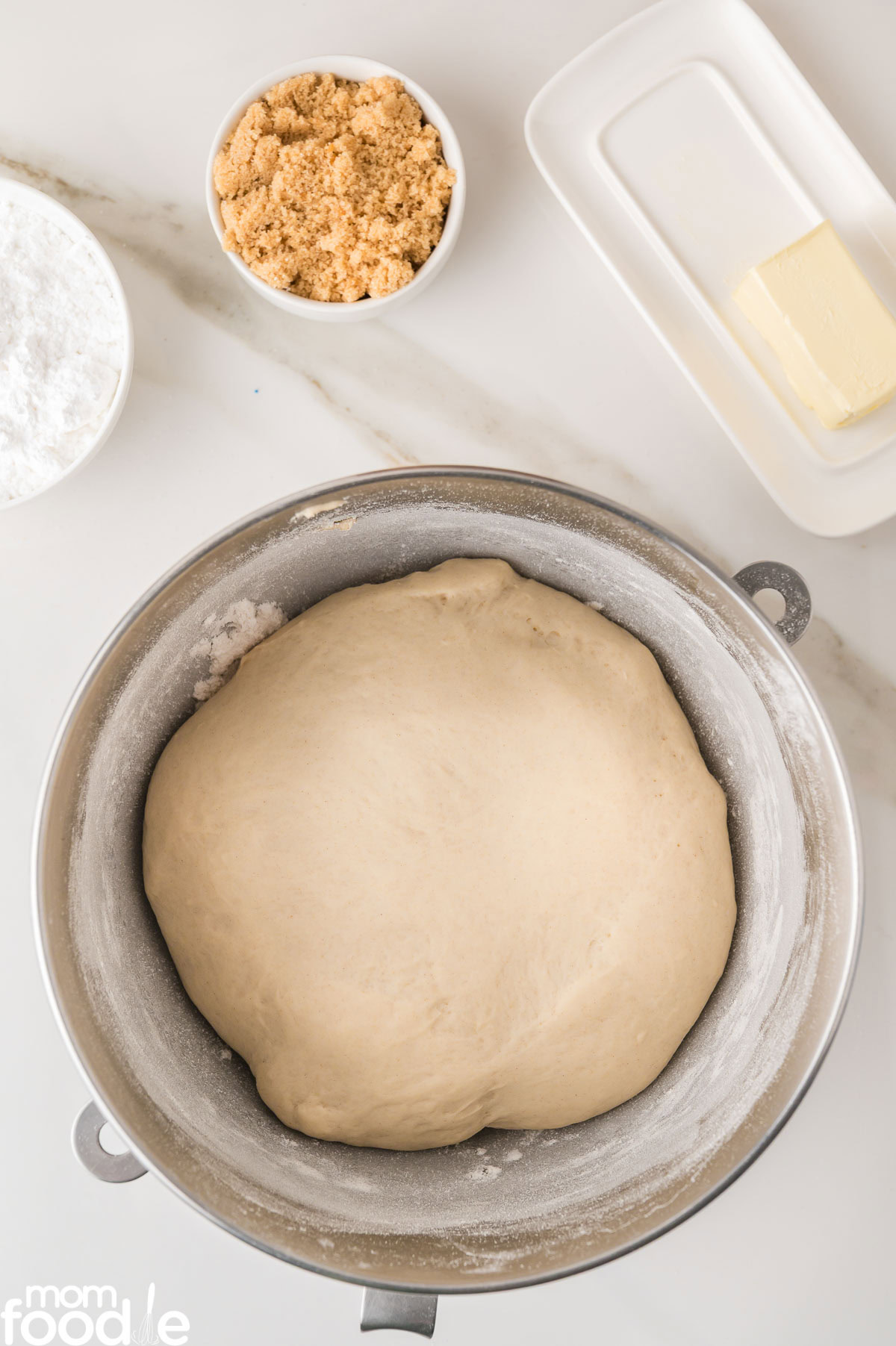 risen dough ball after it has doubled in size