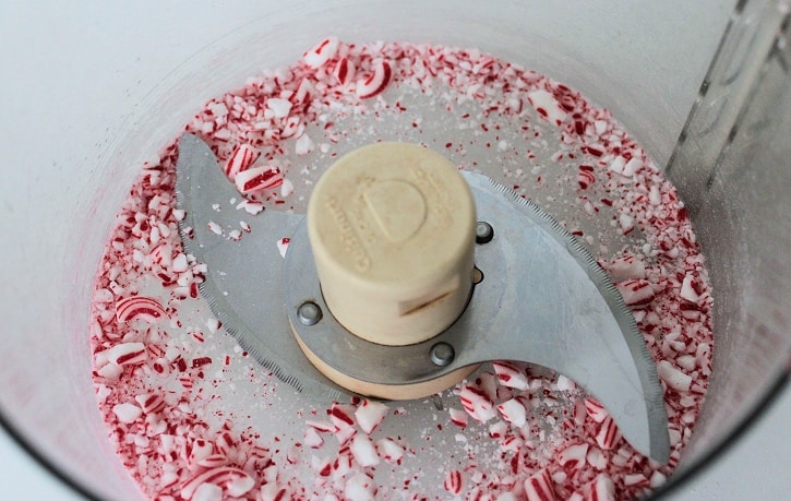 Candy Cane Marshmallows - chopping the candy canes