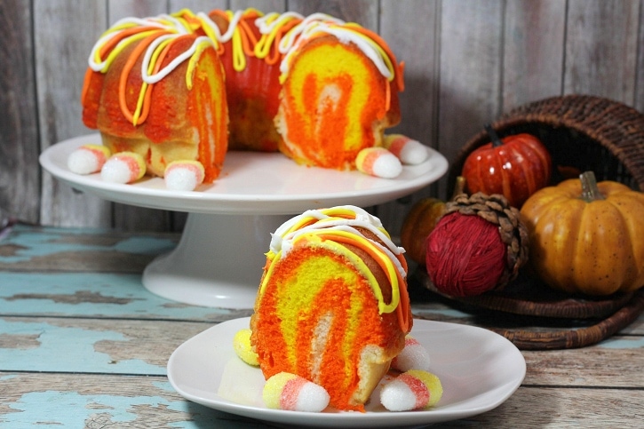 Candy Corn Bundt Cake