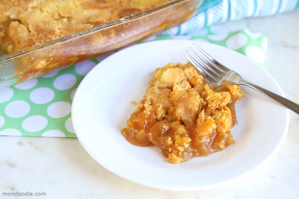 Caramel Apple Dump Cake Recipe plated.