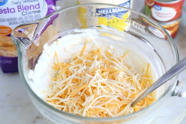 cream cheese softened 1 cup mayonnaise 1 cup cheese, mixed