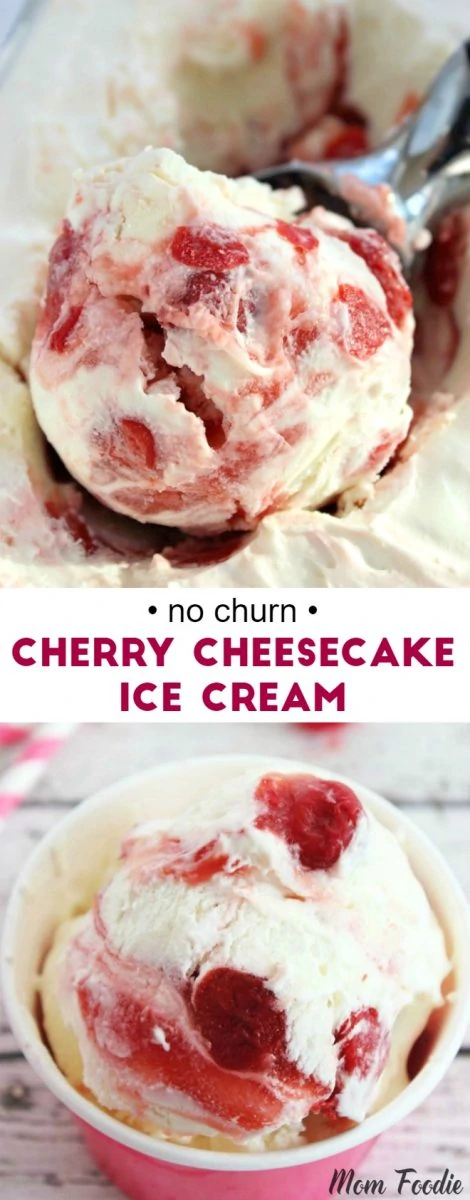 Cherry Cheesecake Ice Cream (no churn)