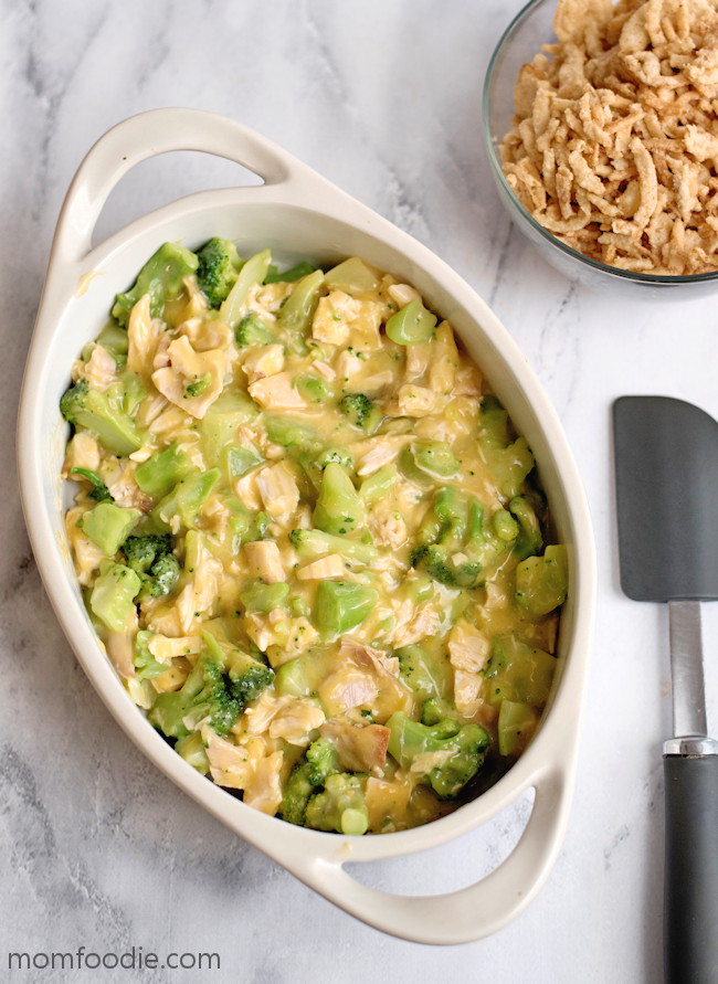 Chicken Broccoli Cheese in baking dish