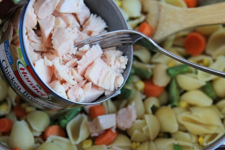 canned Chicken Pasta Salad - easy recipe