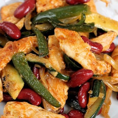 Chicken Poblabo & Bean Stir Fry