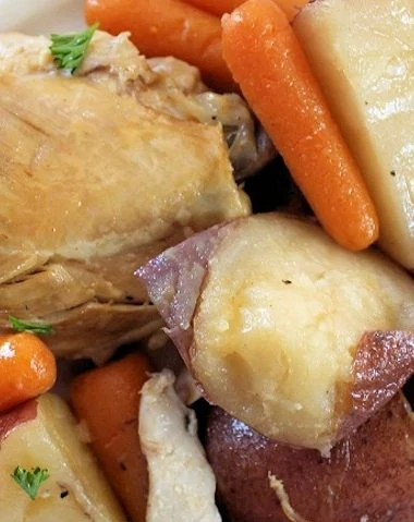 Chicken Thighs with Potatoes and Carrots in Slow Cooker