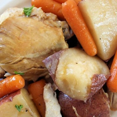 Chicken Thighs with Potatoes and Carrots in Slow Cooker