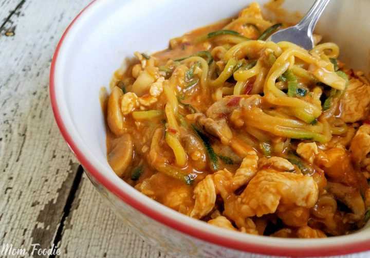 Chicken Zucchini Noodles in Peanut Sauce Recipe Mom Foodie