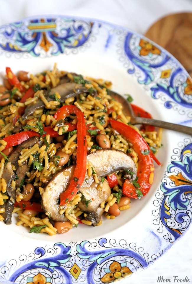 Chimichurri Portabella Rice with rice and beans