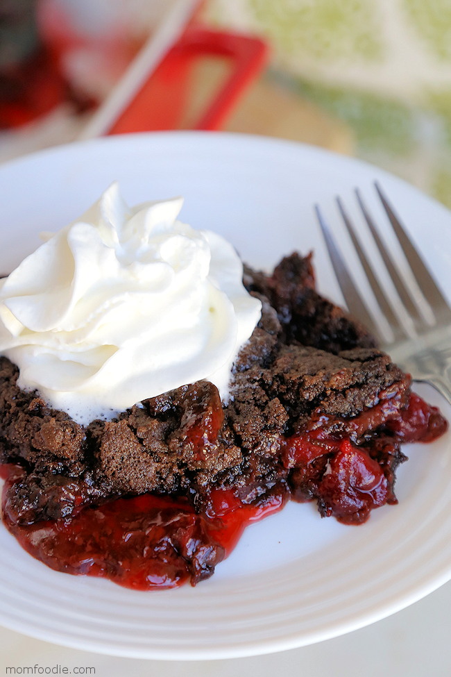  cherry chocolate dump cake with Fudge Layer