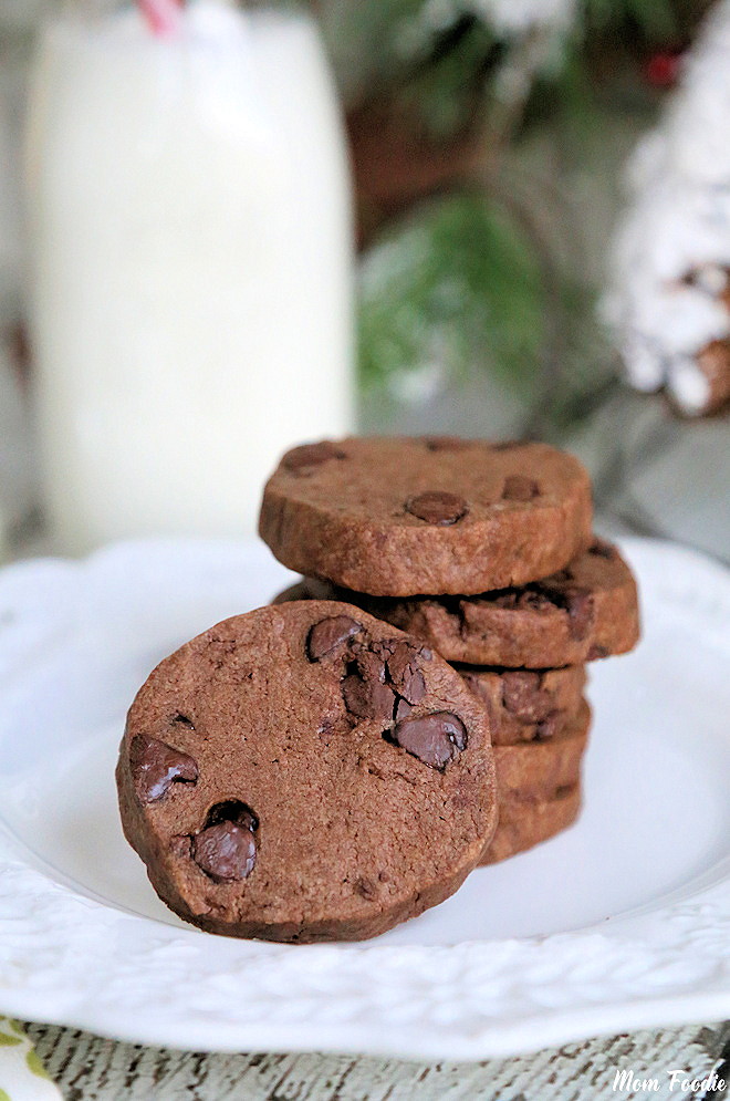 Chocolate Shortbread cookies with Chocolate Chips