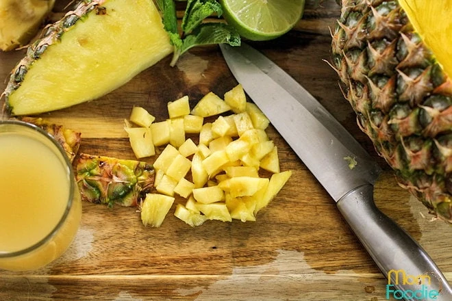 Chopping Pineapple for Mojito