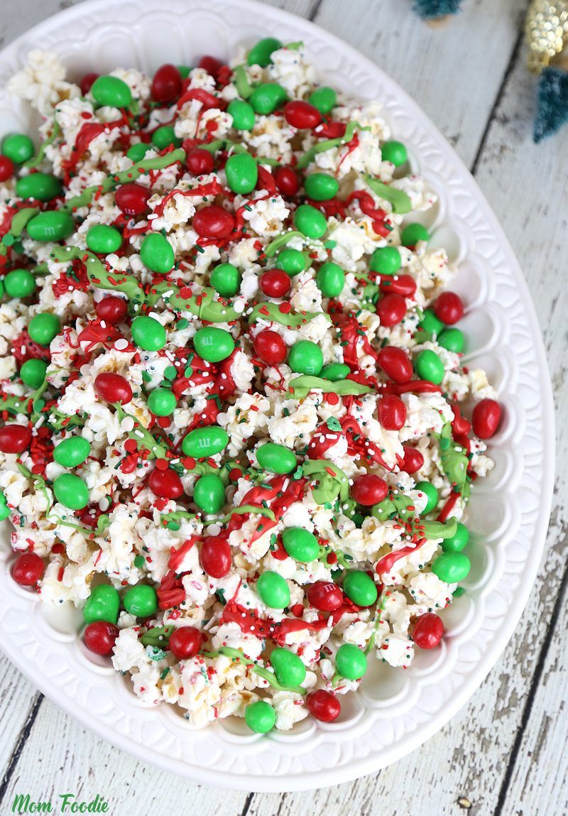 Holiday White Chocolate Popcorn Snack Mix 