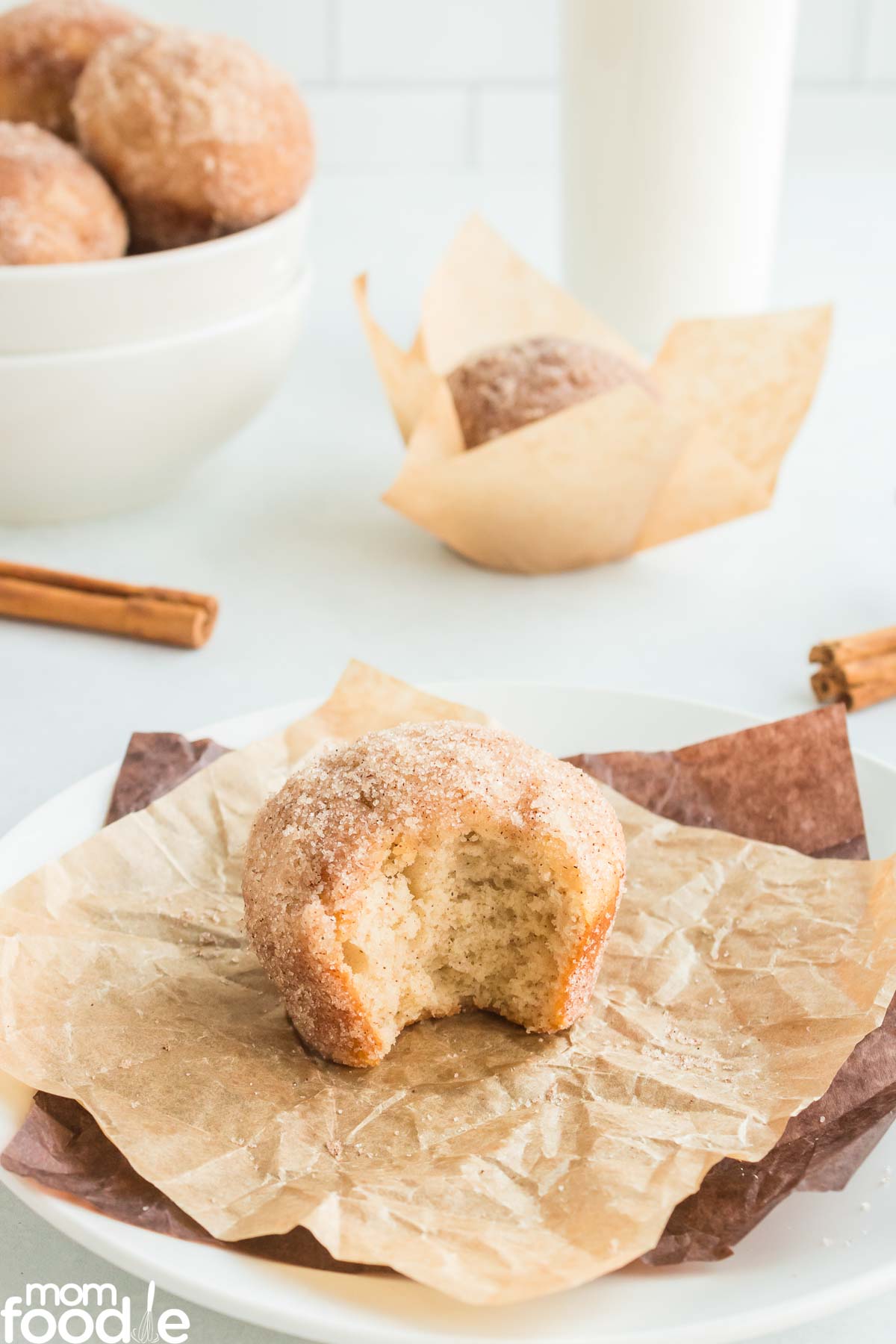 inside of  cinnamon muffins.