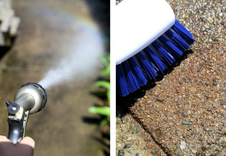 Cleaning a Concrete Patio & Furniture Using Bleach as Disinfectant