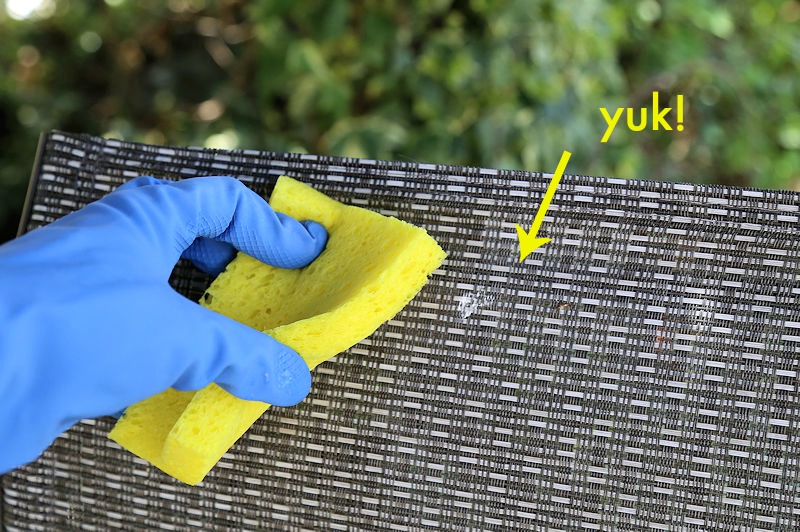 Cleaning patio furniture