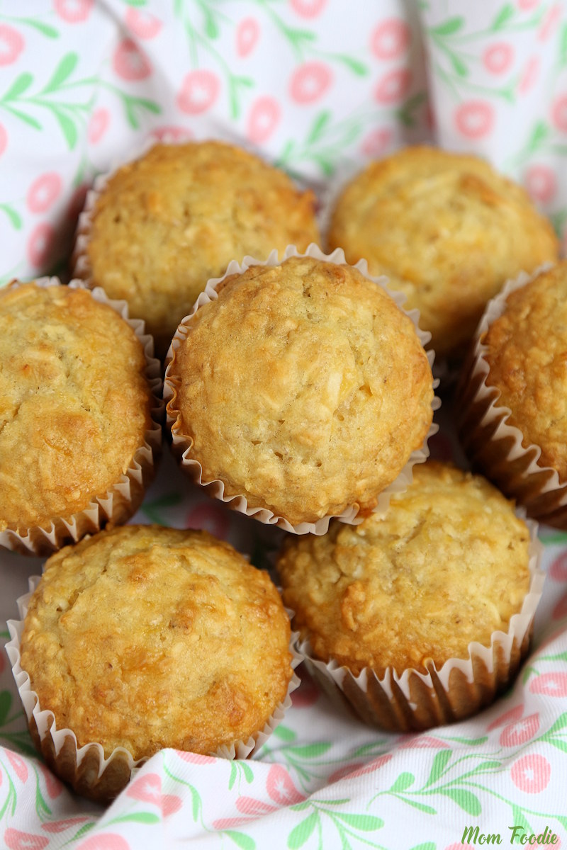 Coconut Pineapple Oatmeal Muffins