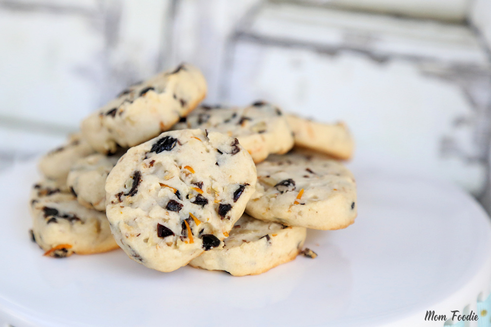 Cranberry Orange Shortbread Cookies with Walnuts