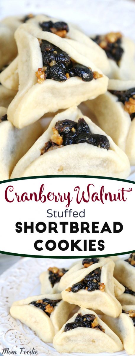 Cranberry Walnut Stuffed Shortbread Cookies