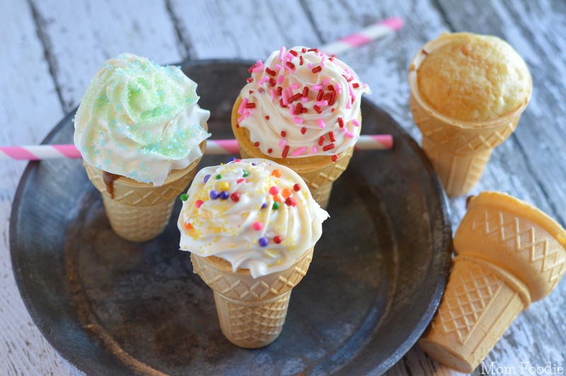 Cupcake Ice Cream Cones - easy dessert for kids parties