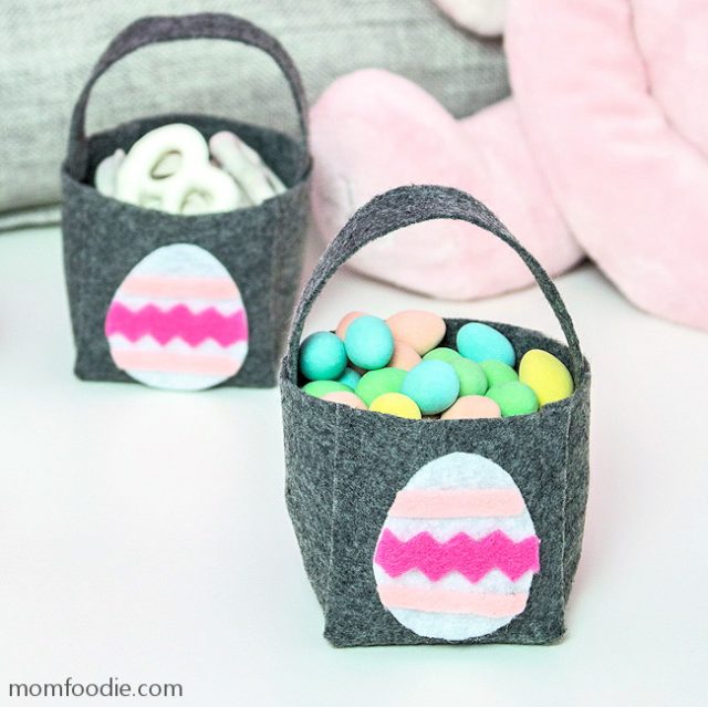 DIY Easter Baskets Mini Felt Treat Baskets Mom Foodie