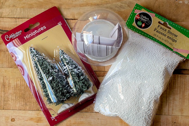 DIY snow globe supplies