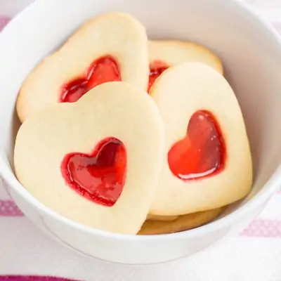 Valentine Heart Cookies Stained Glass