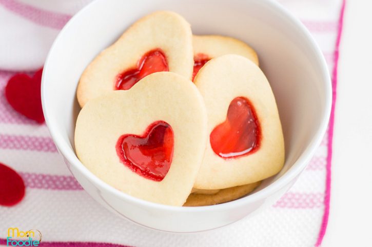 Valentine Cookies with Stained Glass Centers