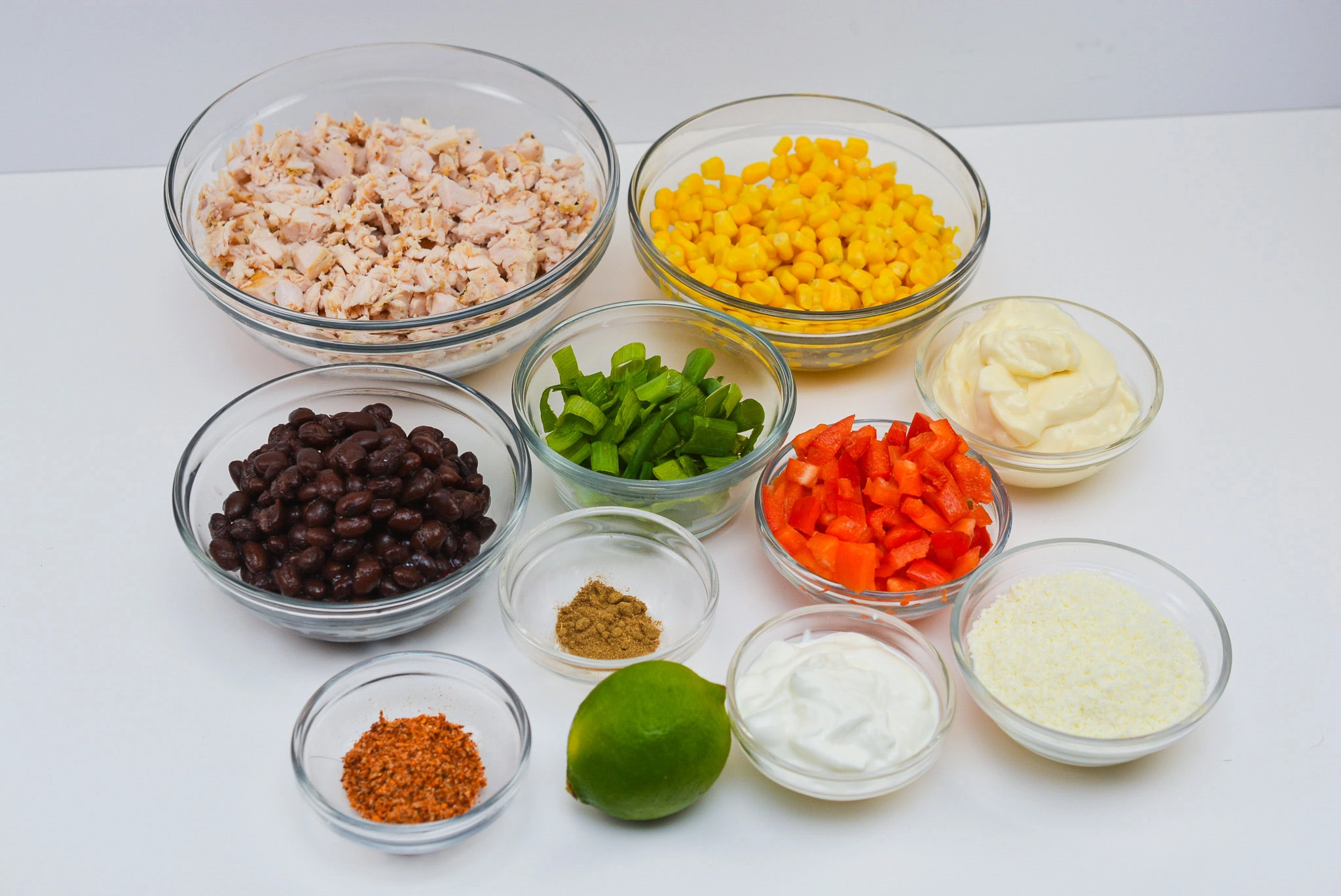 Ingredients for Mexican Street Corn Chicken Salad