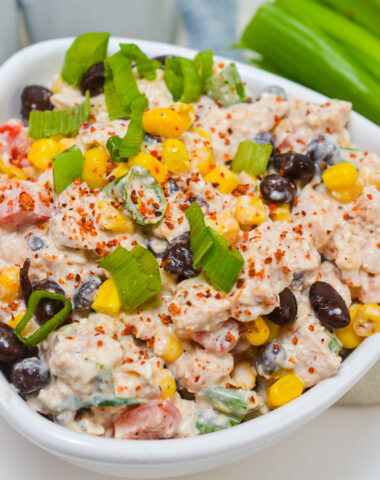 Mexican Corn Chicken Salad in bowl