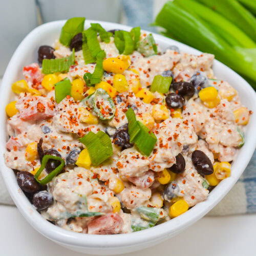 Mexican Corn Chicken Salad in bowl