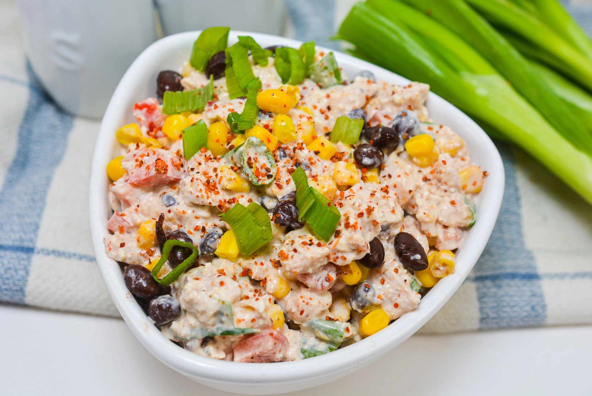Mexican Corn Chicken Salad in bowl