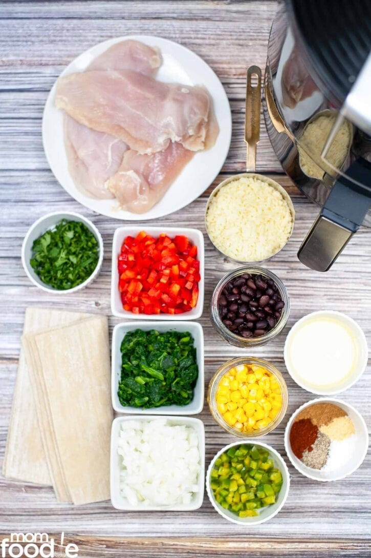 Ingredients for Southwest egg rolls