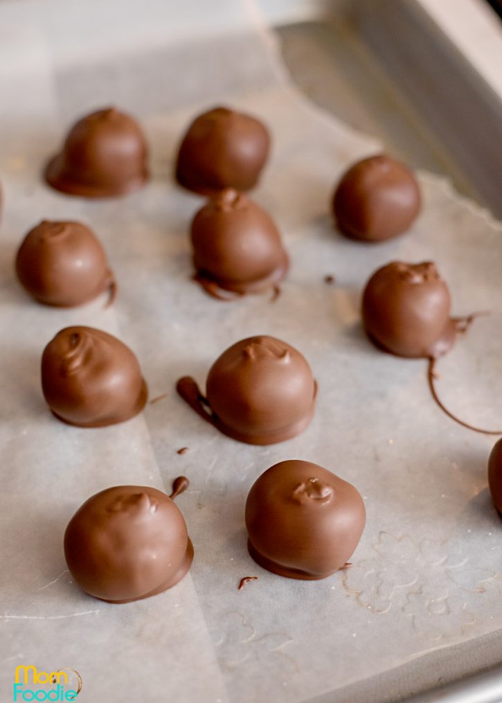 peanut butter balls on paper