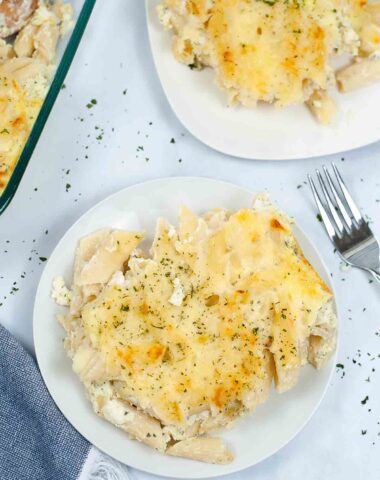 Baked ziti with alfredo sauce