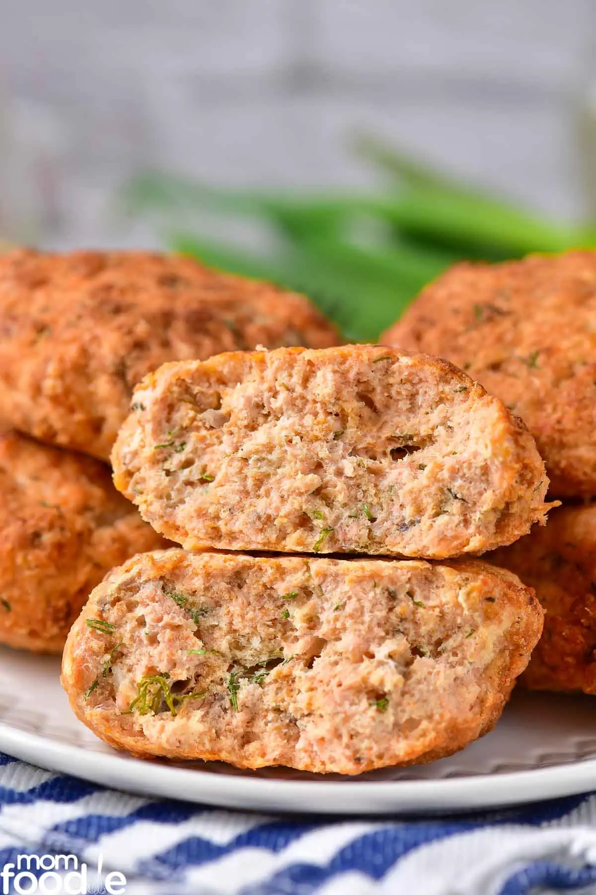 inside of the air fryer salmon patties