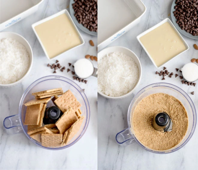 Grinding graham cracker crumbs