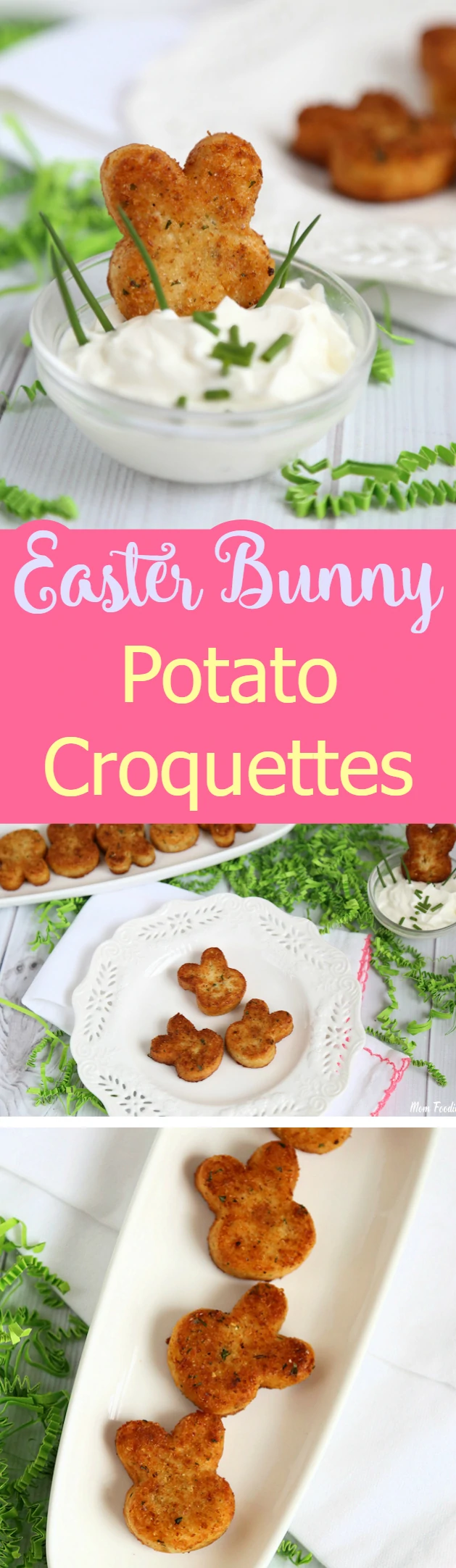 Easter Bunny Potato Croquette Recipe- a fun Savory Easter treat kids & adults will love. 