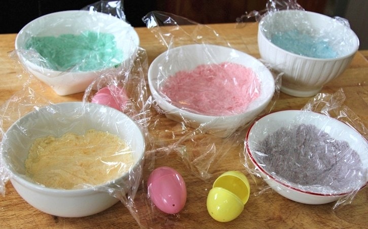 Easter Egg bath bombs colored mixtures
