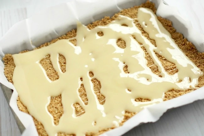 sweetened condensed milk poured over top