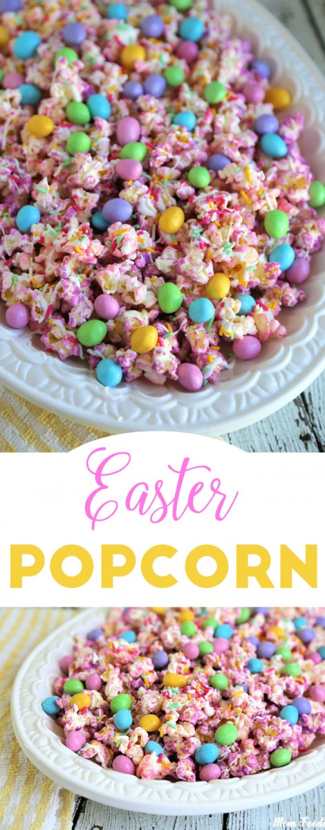 Easter Popcorn is the perfect compromise between a sweet or savory snack. Great way to celebrate Easter! The recipe is quite easy, and kids will enjoy helping.