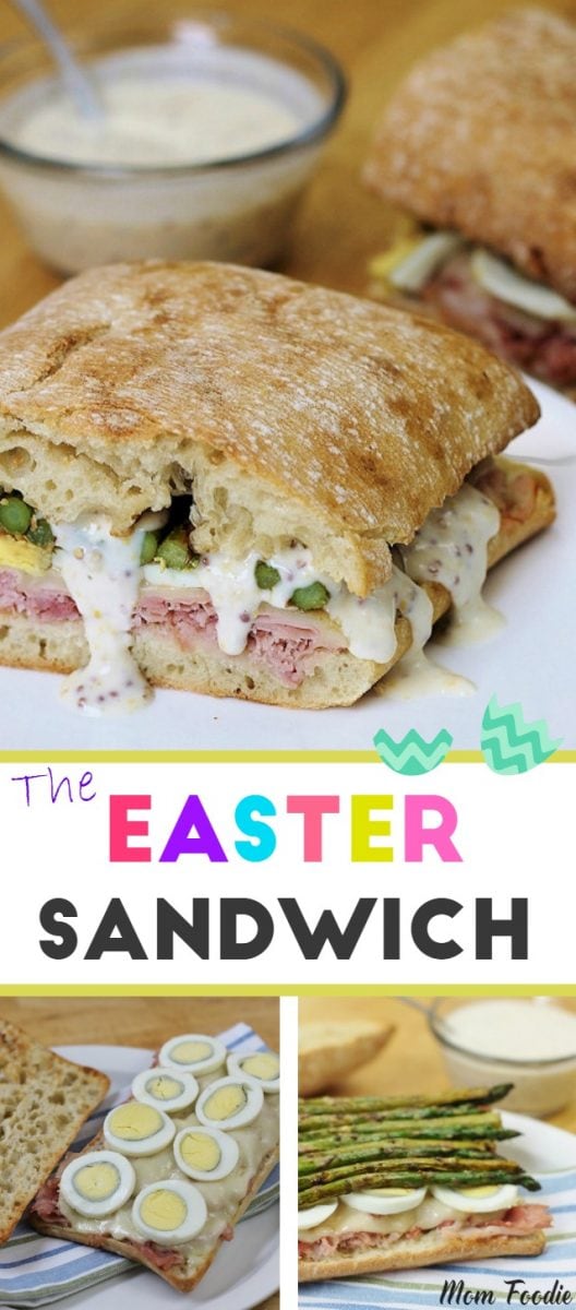 Easter Sandwich - leftover Easter eggs and ham with asparagus and horseradish buttermilk mustard sauce