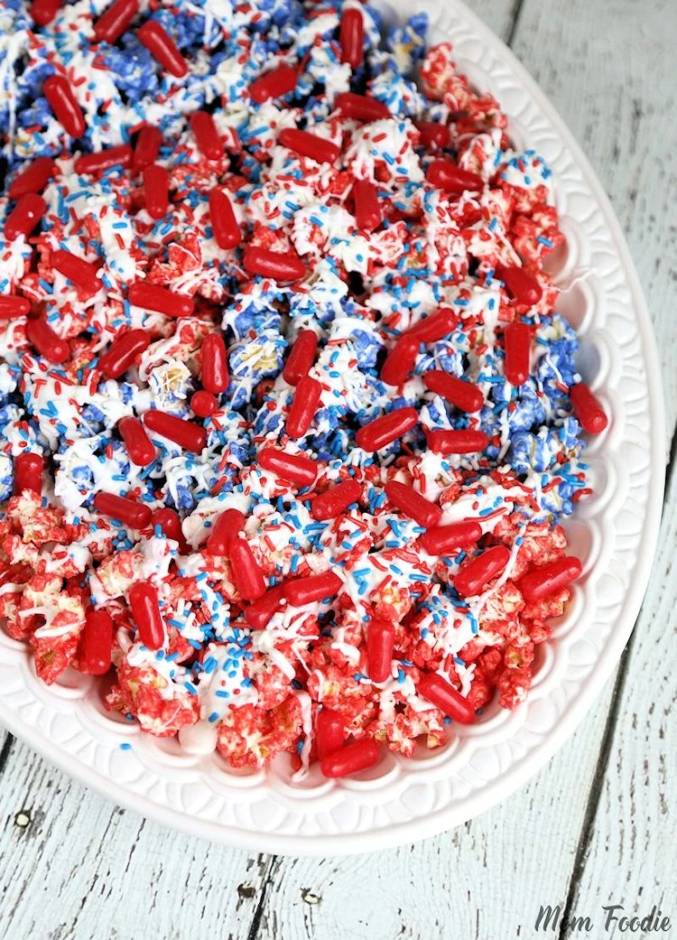 4th of July Popcorn Red White & Blue Chocolate Covered Popcorn