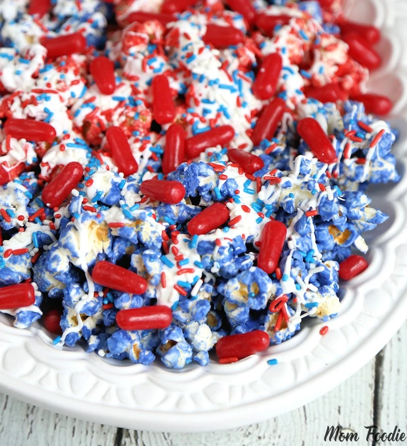 4th of July Popcorn - Red White & Blue Fourth of July Popcorn recipe