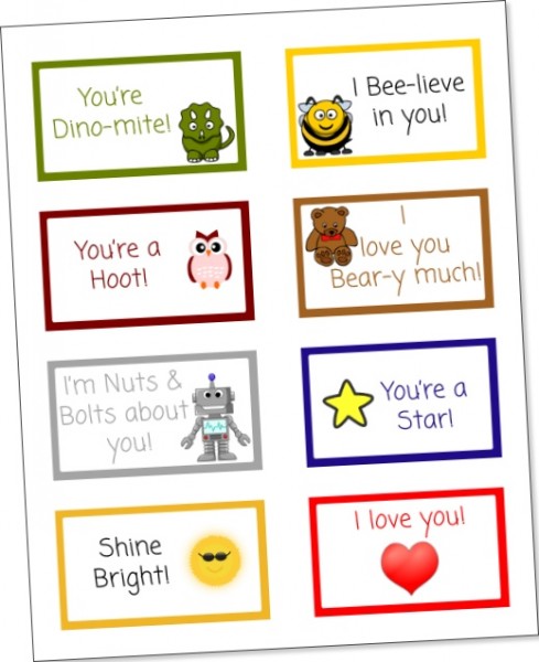 Free Printable Lunch Box Notes for Bento Box